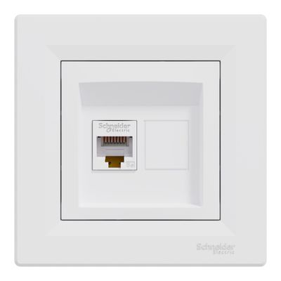 Prise RJ45 Asfora grade 2 catégorie 6 blindé blanc - SCHNEIDER ELECTRIC