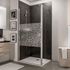 Paroi de douche à l'italienne avec déflecteur 100+30x190 cm profilé chrome verre sérigraphié galets 5 mm NewStyle - SCHULTE