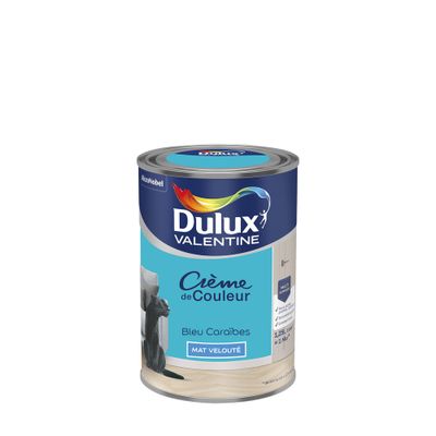 Peinture crème de couleur Bleu Caraïbes Mat 1,25 L - DULUX VALENTINE