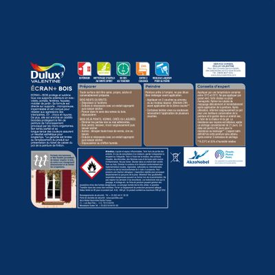 Peinture Ecran+ Bois  Satin Bleu Tempête 250 mL - DULUX VALENTINE
