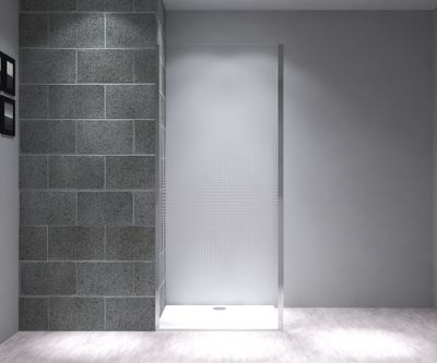Paroi de douche latérale fixe 80x195 cm profilé chrome verre sérigraphié 6 mm Serenity - OCEA