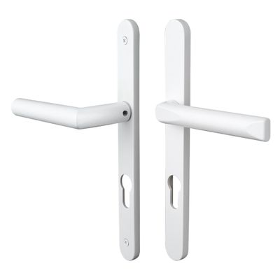 Poignées de porte col court Edison blanc mat à cylindre ALPERTEC