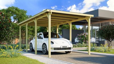 Carport simple -  606 - 310 x 120 cm - toit PVC Livraison gratuite domicile WEKA