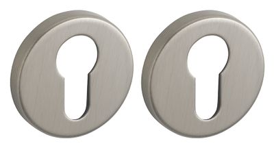 Rosaces de porte rondes à cylindre nickel satiné diamètre 50 mm FROSIO
