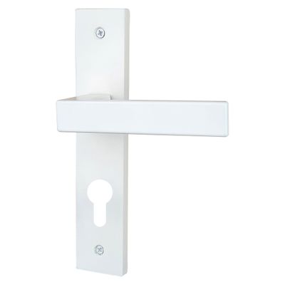 Poignées de porte sur plaques à cylindre Loft blanc mat ALPERTEC
