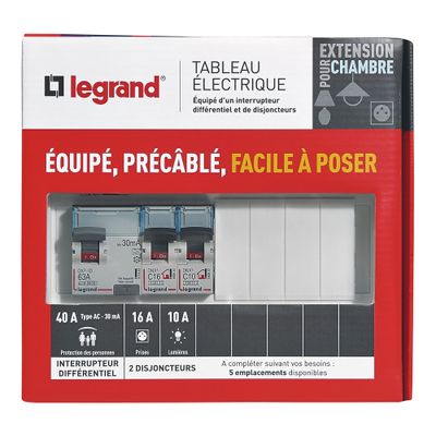 Tableau électrique pré-équipé 1 rangée pour extension - Drivia LEGRAND