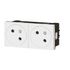 Double prise 2 pôles+terre affleurante 2 modules finition blanche Mosaic LEGRAND