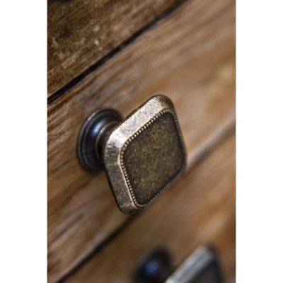 Bouton de meuble carré vieux laiton 30 x 30 mm REI