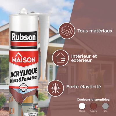 Mastic Acrylique Murs & Fenêtres Acajou 280 ml RUBSON
