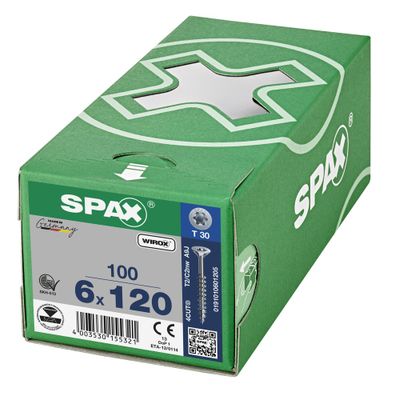 Vis tête fraisée T-star 6 x 120 mm par 100 SPAX