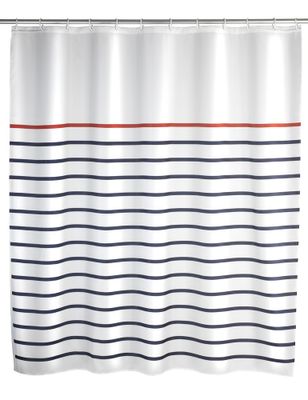Rideau de douche textile Marine Blanc 180 x 200 cm WENKO