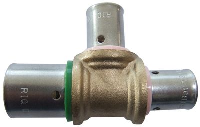 Té inégal à sertir pour tube PER diamètre 16-12-12 mm