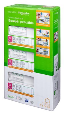 Tableau électrique pré-équipé Resi9 XP 3 rangées pour logement T3 à T5- SCHNEIDER ELECTRIC