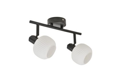 Réglette 2 spots E14 Shelby noir et blanc 2x25W - COREP