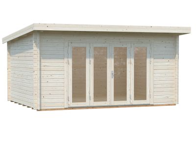 Chalet/abri de jardin Palmako Lea en bois naturel - 14,2m², Livraison à domicile incluse - PALMAKO
