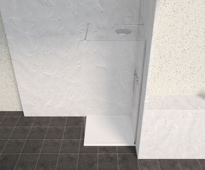 Paroi de douche à l'italienne 90x200 cm profilé chrome verre transparent 8 mm Signature - OCEA