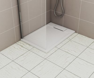 Receveur de douche 70x100 cm résine blanc brillant Island - OCEA