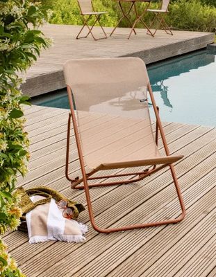 Transat de jardin pliant multi-positions orange Canyon MAXI TRANSAT - LAFUMA