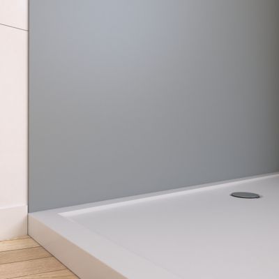 Panneaux muraux de douche aluminium silver 90 + 120 x 210 cm par 2 avec profilés de finition et angle chromé AURLANE