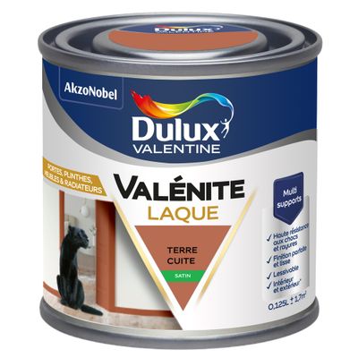 Peinture Boiseries Laque Acrylique Valénite Terre Cuite Satin 125 mL- DULUX VALENTINE