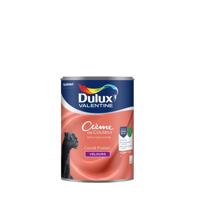Peinture crème de couleur Corail Fusion velours 1L - DULUX VALENTINE