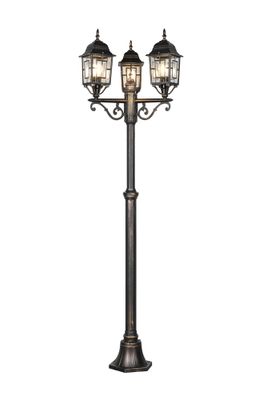 Lampadaire extérieur E27 200cm Volturno rouille IP44 3x60W - TRIO