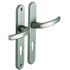 Poignées de porte sur plaques à cylindre Beverly aluminium gris inox ALPERTEC