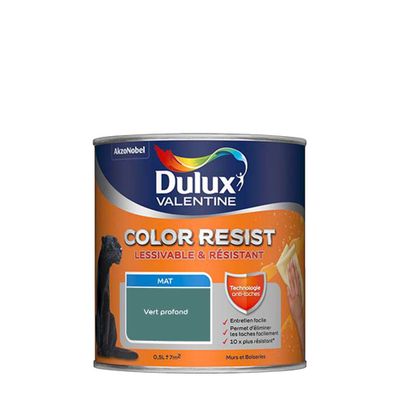 Peinture Color Resist murs et boiseries Vert profond mat 0,5 L - DULUX VALENTINE
