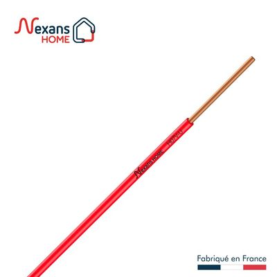 Fil électrique H07V-U 1,5 mm² rigide rouge 10 m - NEXANS