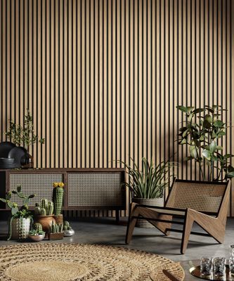 Panneau décoratif PVC Element 3D Linio - 25 x 375 x 2600 mm - GROSFILLEX