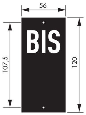 Plaque signalétique lettre Bis à visser 56 x 130 mm noir THIRARD
