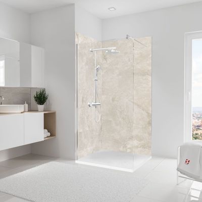 Panneaux muraux de douche 100+100x210 cm marbre greige DécoDesign Softtouch - SCHULTE