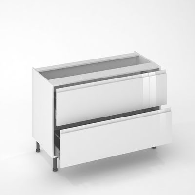 Façade tiroir avec poignée intégrée pour meuble de cuisine Glossy blanc brillant 35 x 120 cm OFITRES