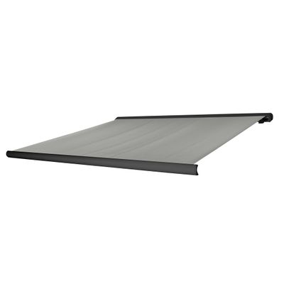 Store Banne 5 x 3,5 m Coffre Motorise Anemometre Gris Structure Anthracite