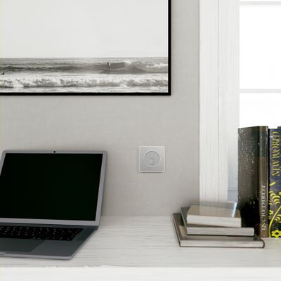 Plaque de finition 1 poste aluminium brossé/ blanc - Odace 2011 Touch SCHNEIDER ELECTRIC