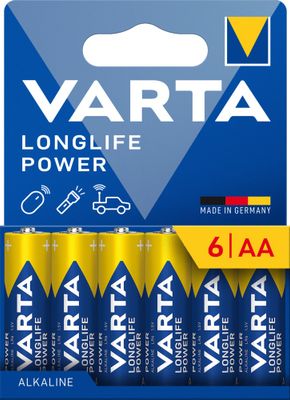 Piles alcalines LR06 (AA) Longlife Power  par 6 - VARTA