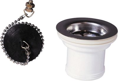 Bonde à bouchon Ø50 mm pour évier 1 bac - WIRQUIN