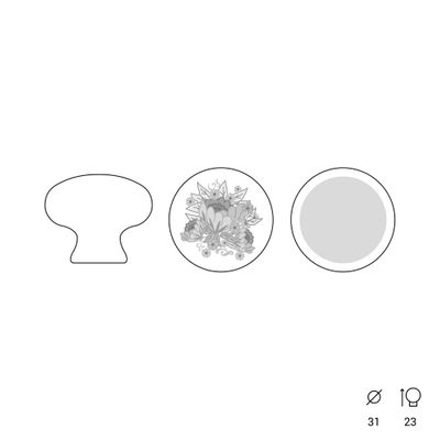 Bouton de meuble rond blanc diamètre 30 mm REI