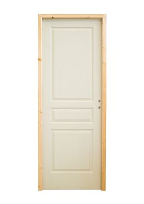 Bloc-porte postformé prépeint 3 panneaux H.204 x l.63 cm poussant gauche SMIS
