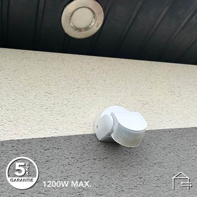 Détecteur de mouvement infrarouge blanc IP65 - TIBELEC