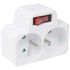 Multiprise murale 2 prises ou biplite avec interrupteur blanc - GEFOM