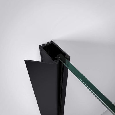Porte de douche coulissante 140x200 cm profilé noir verre transparent 6 mm NewStyle Urban - SCHULTE