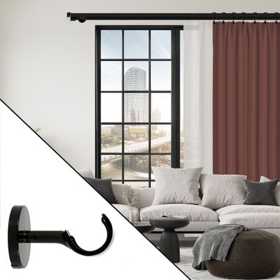Support ouvert en métal 60 mm diam 28 mm Finition Noir brillant par 2 - MOBOIS