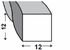 Profilé carré torsadé acier laminé à chaud verni 12 x 12 mm 2 m CQFD