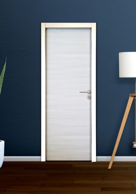 Bloc-porte postformé H.204 x l.83 cm décor mélaminé IVOIRE poussant gauche - SMIS