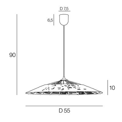 Suspension E27 15W Ø55 cm métal noir et corde tressée - Mahina COREP