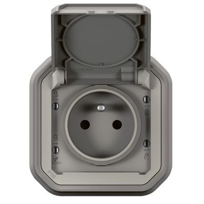 Prise 2 pôles + terre encastrable Plexo gris IP55 - LEGRAND