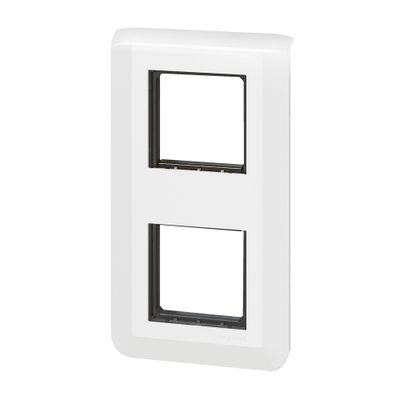 Plaque avec support verticale 2 x 2 modules finition blanche Mosaic LEGRAND