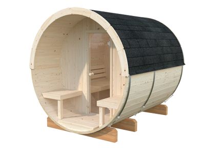 Sauna extérieur rond en bois Palmako Anita 4 places avec poêle - 8,6 m² - PALMAKO