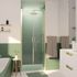 Porte de douche battante 80x200 cm profilé or verre transparent 6 mm Saloon - AURLANE